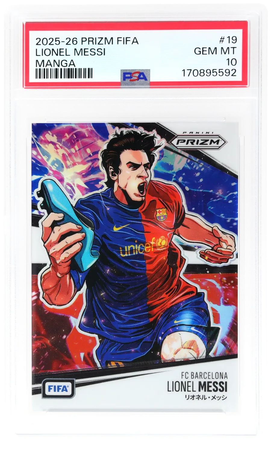 2025-26 Prizm FIFA Lionel Messi Manga, PSA 10