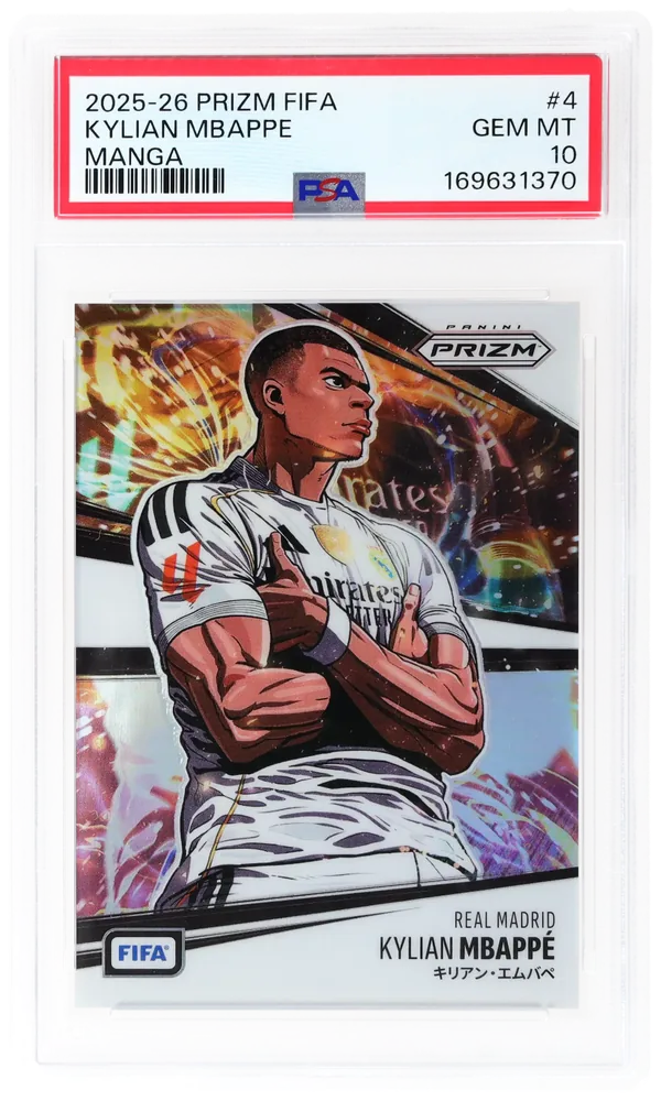 2025-26 Prizm FIFA Kylian Mbappé Manga, PSA 10